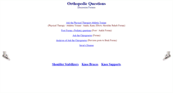 Desktop Screenshot of orthopedicquestions.com